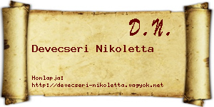 Devecseri Nikoletta névjegykártya
