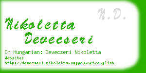 nikoletta devecseri business card